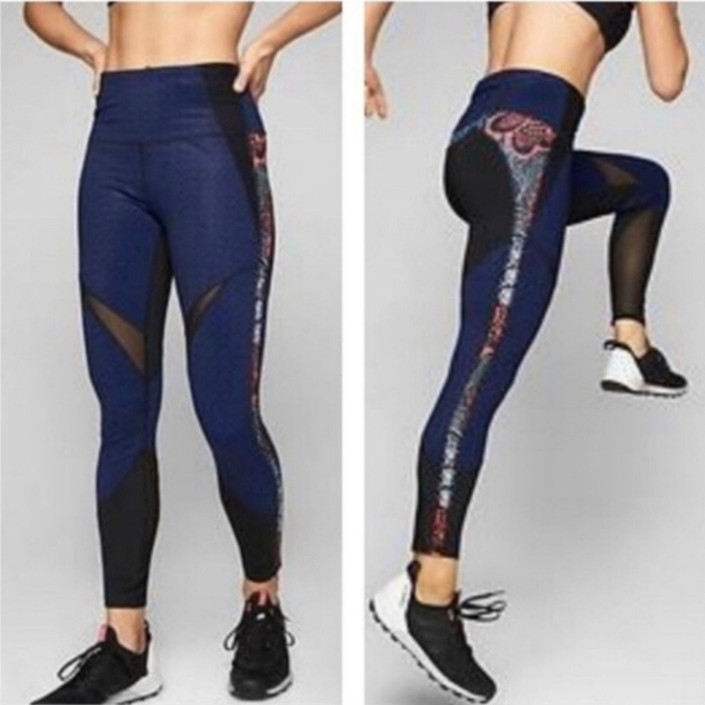 Athleta Leggings Lotus Precision 7/8 Panel Mesh M